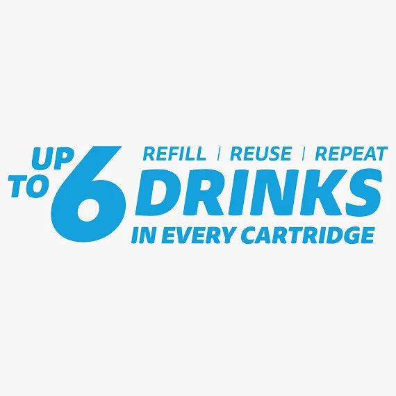 Refill, Reuse, Repeat - Up to 6 Drinks In Every Cartridge