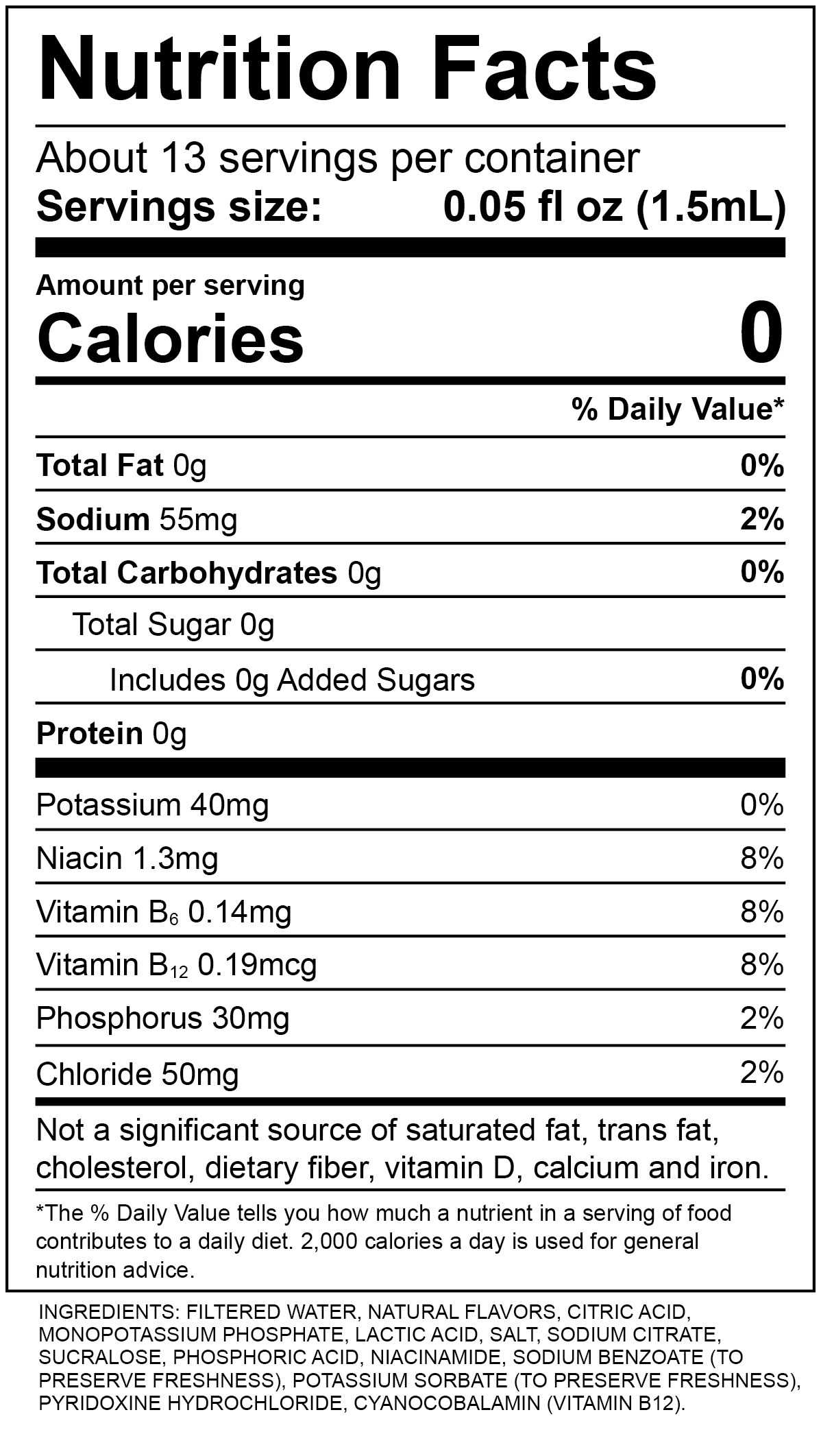 Star Blast Nutrition Label