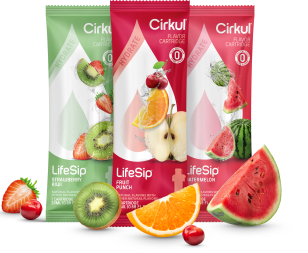 LifeSip Strawberry Kiwi, LifeSip Fruit Punch, and LifeSip Watermelon