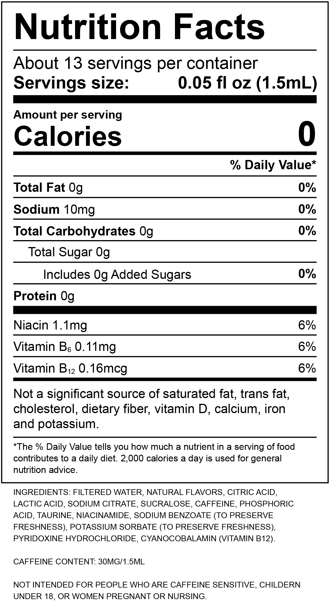 Kiwi Berry Nutrition Label