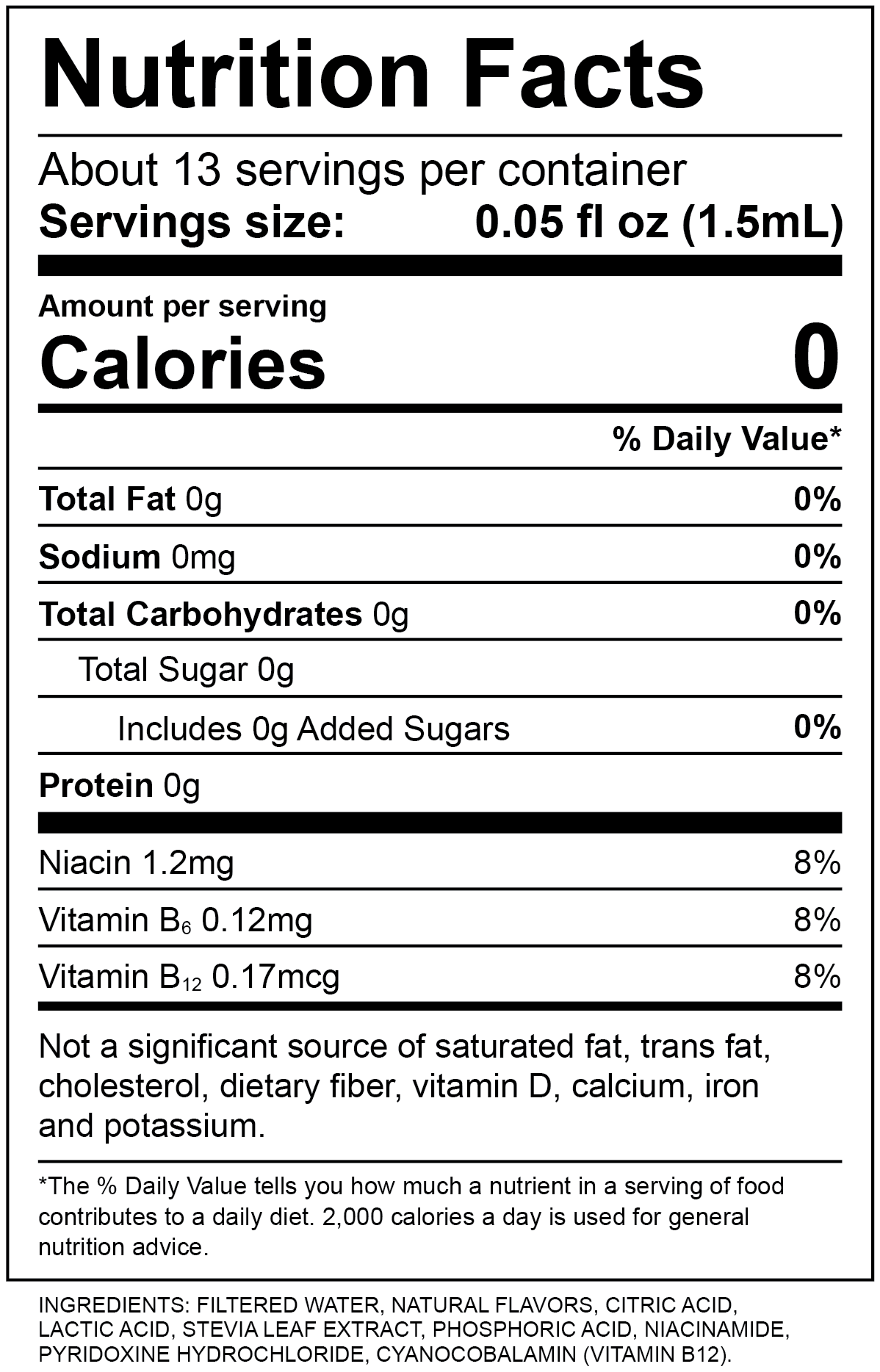 Blueberry Cranberry Nutrition Label