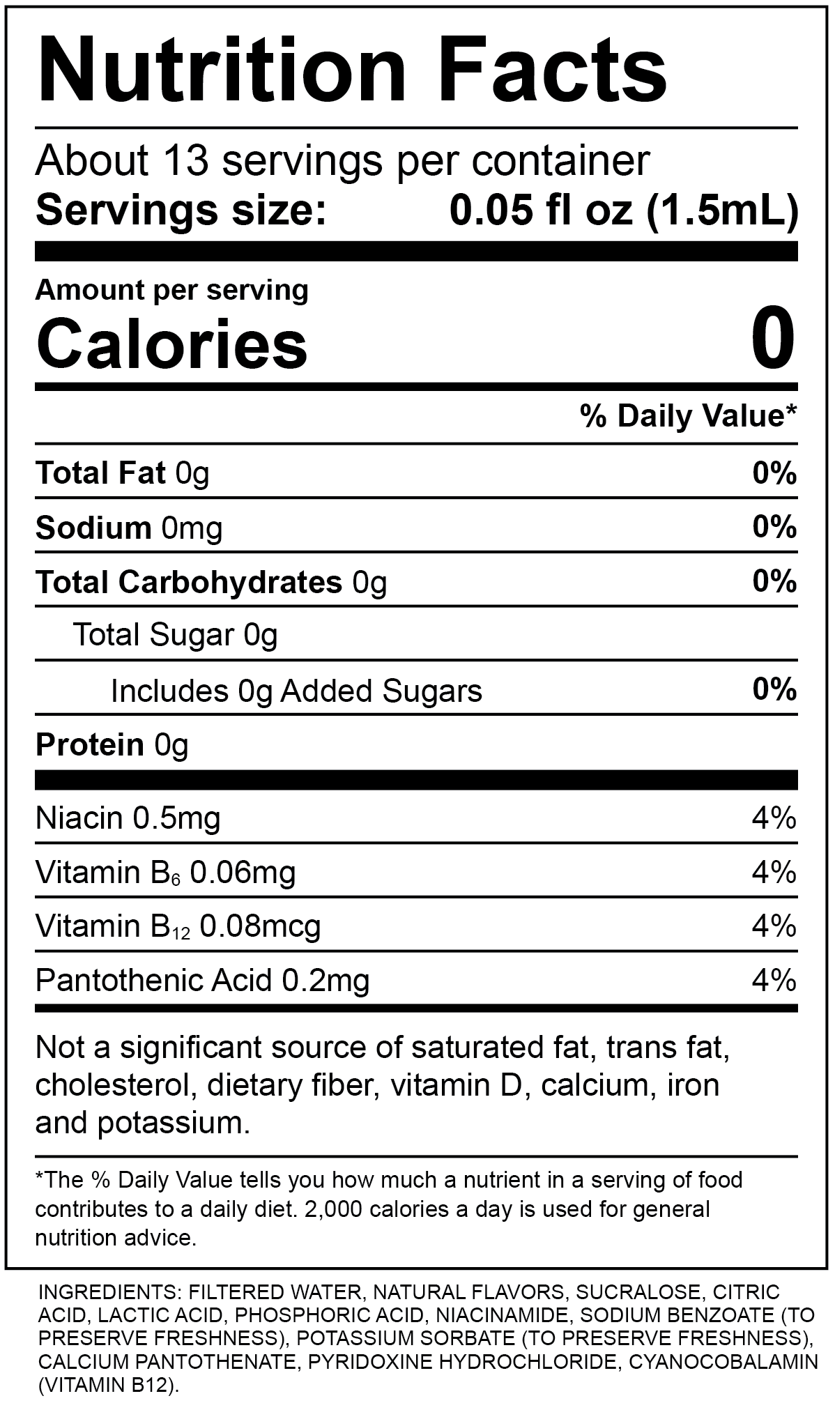 Orange Swirl Nutrition Label