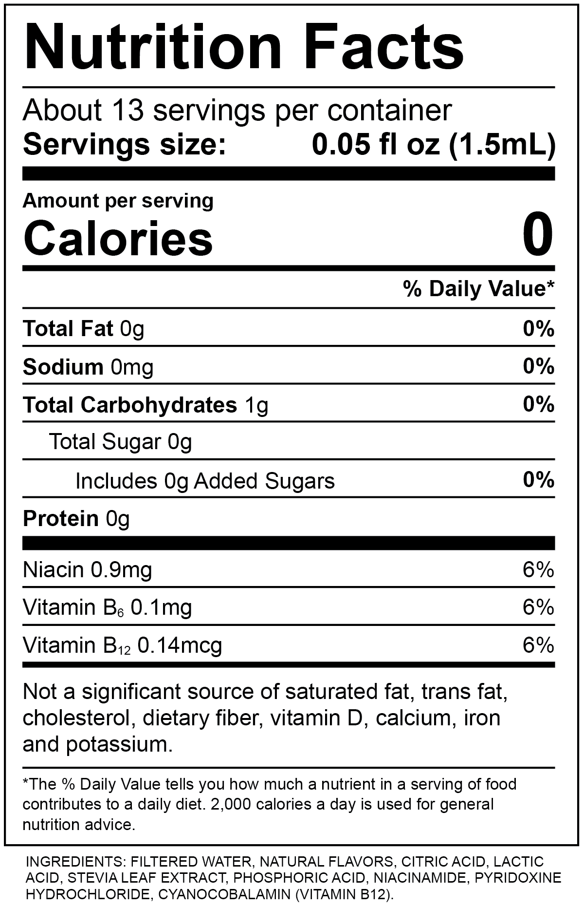 Strawberry Lemonade Nutrition Label