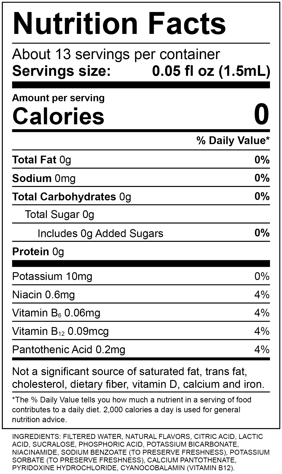 Strawberry Kiwi Nutrition Label