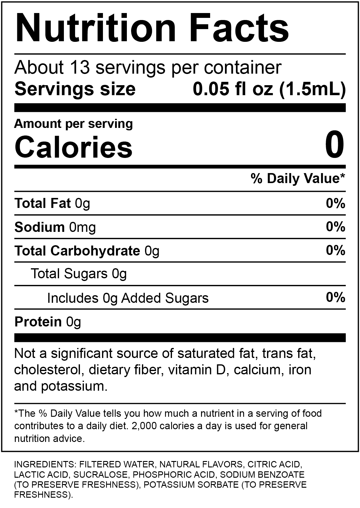 Hibiscus Nutrition Label