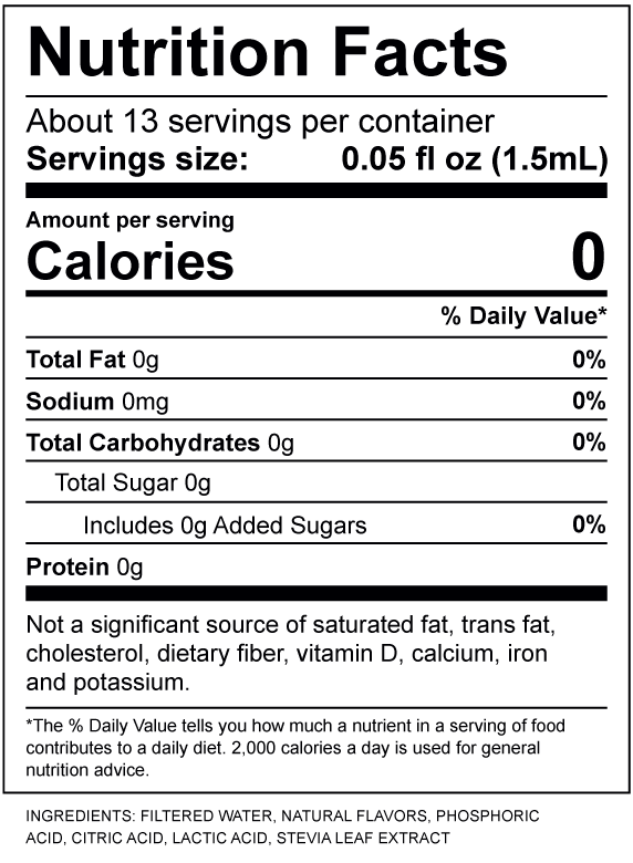 Cheetah Cherry Nutrition Label