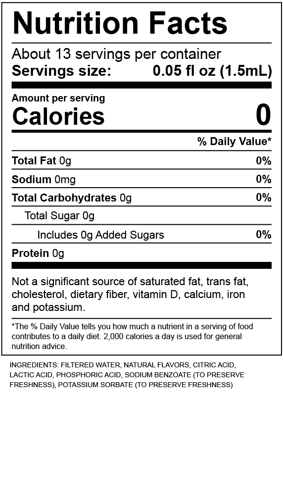 Peach Nutrition Label