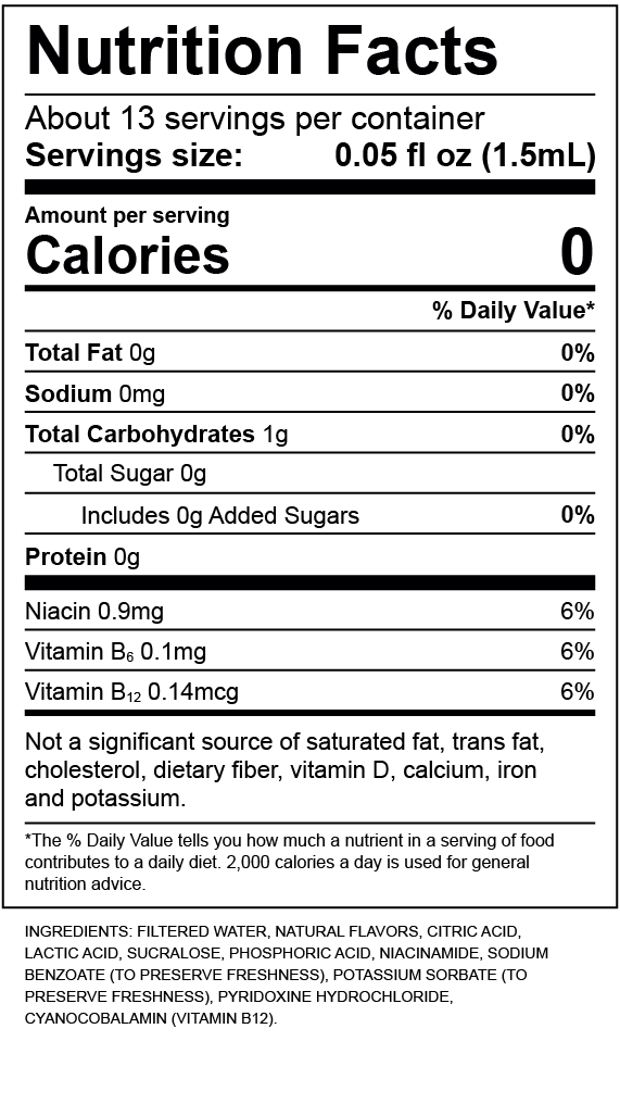 Blackberry Lemonade Nutrition Label