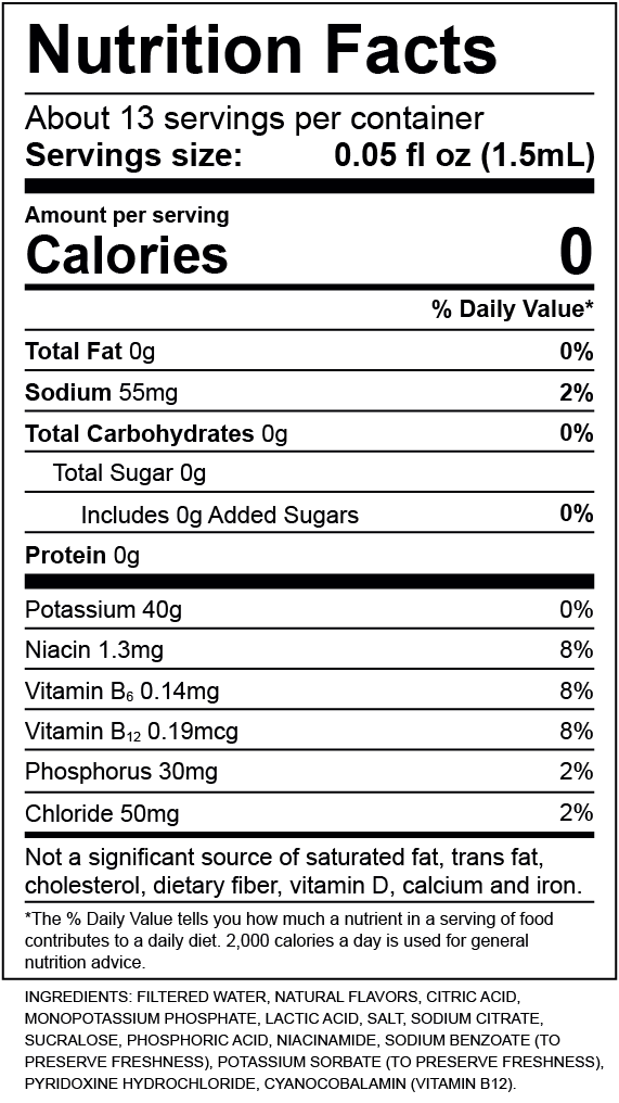 Blackberry Burst Nutrition Label
